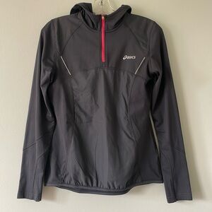 asics warm gray thin athletic jacket hoodie